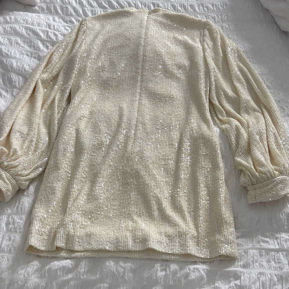 Alexis Cream Long Sleeve Sequin Dress - Picture 12 of 12